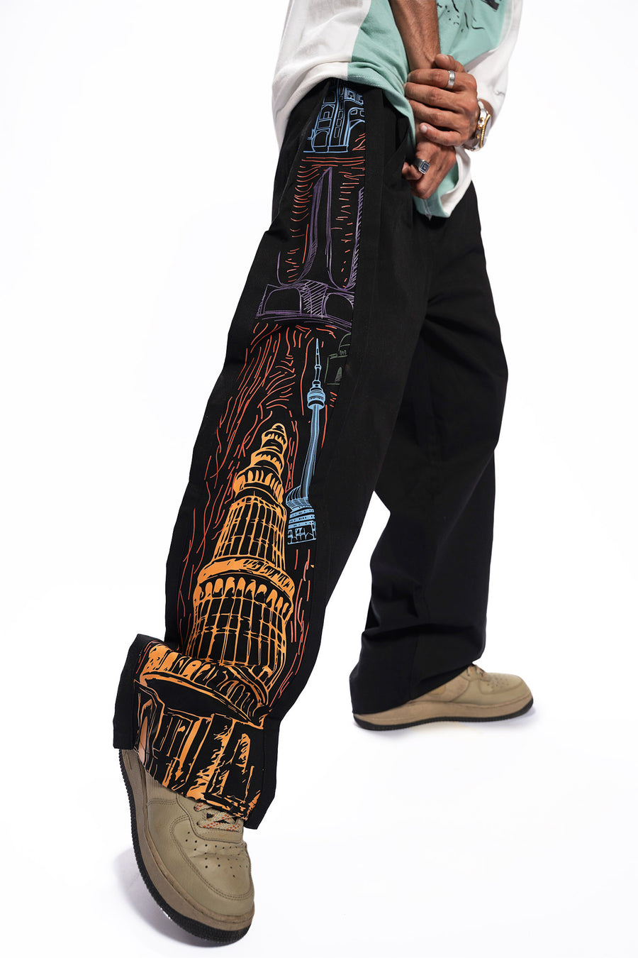 Roadside Story – Line Art Black Wide Leg Trouser