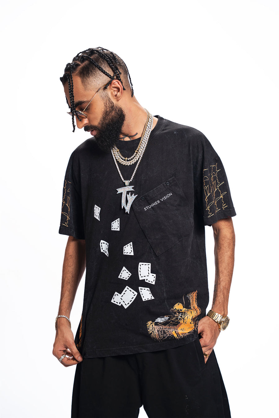 Afsanay – Acid Wash Drop Shoulder