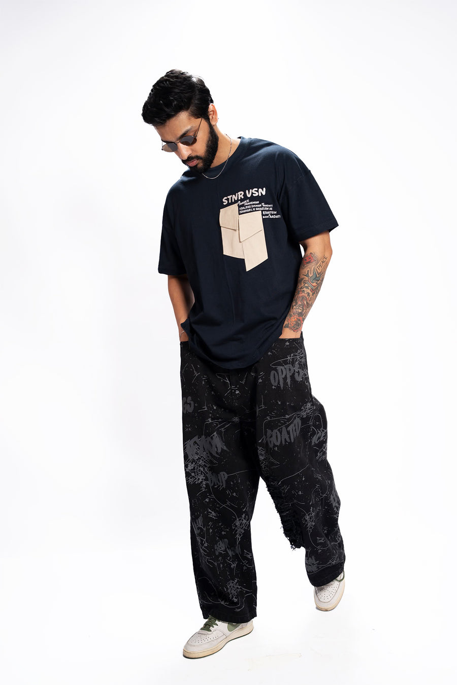 Night Sketch – Wide Leg Black Denim