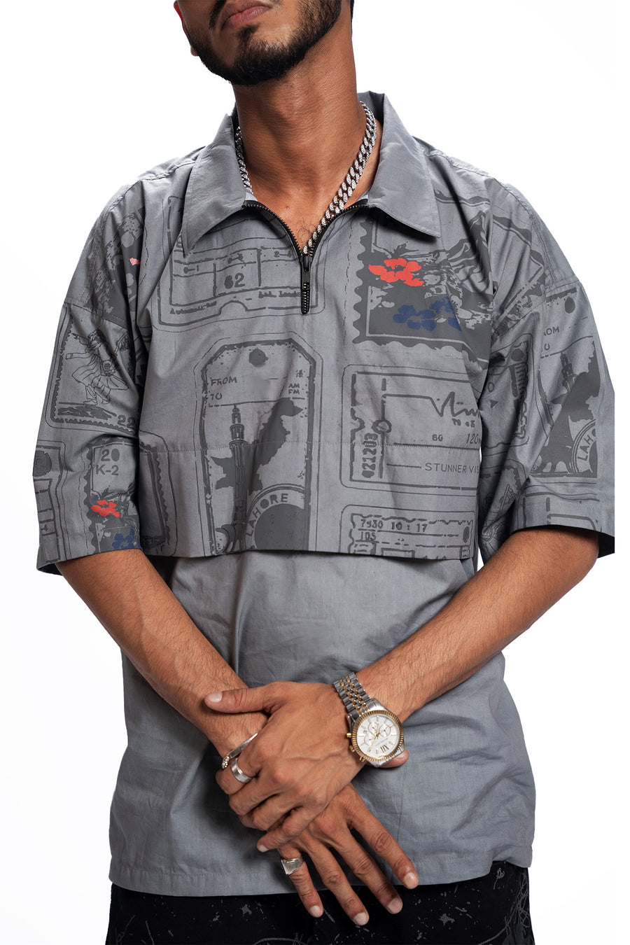 Postcard Tickets from Pakistan – Grey Edition Cotton Shirt