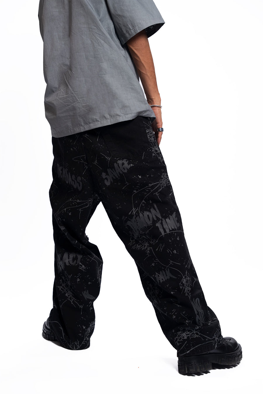 Night Sketch – Wide Leg Black Denim