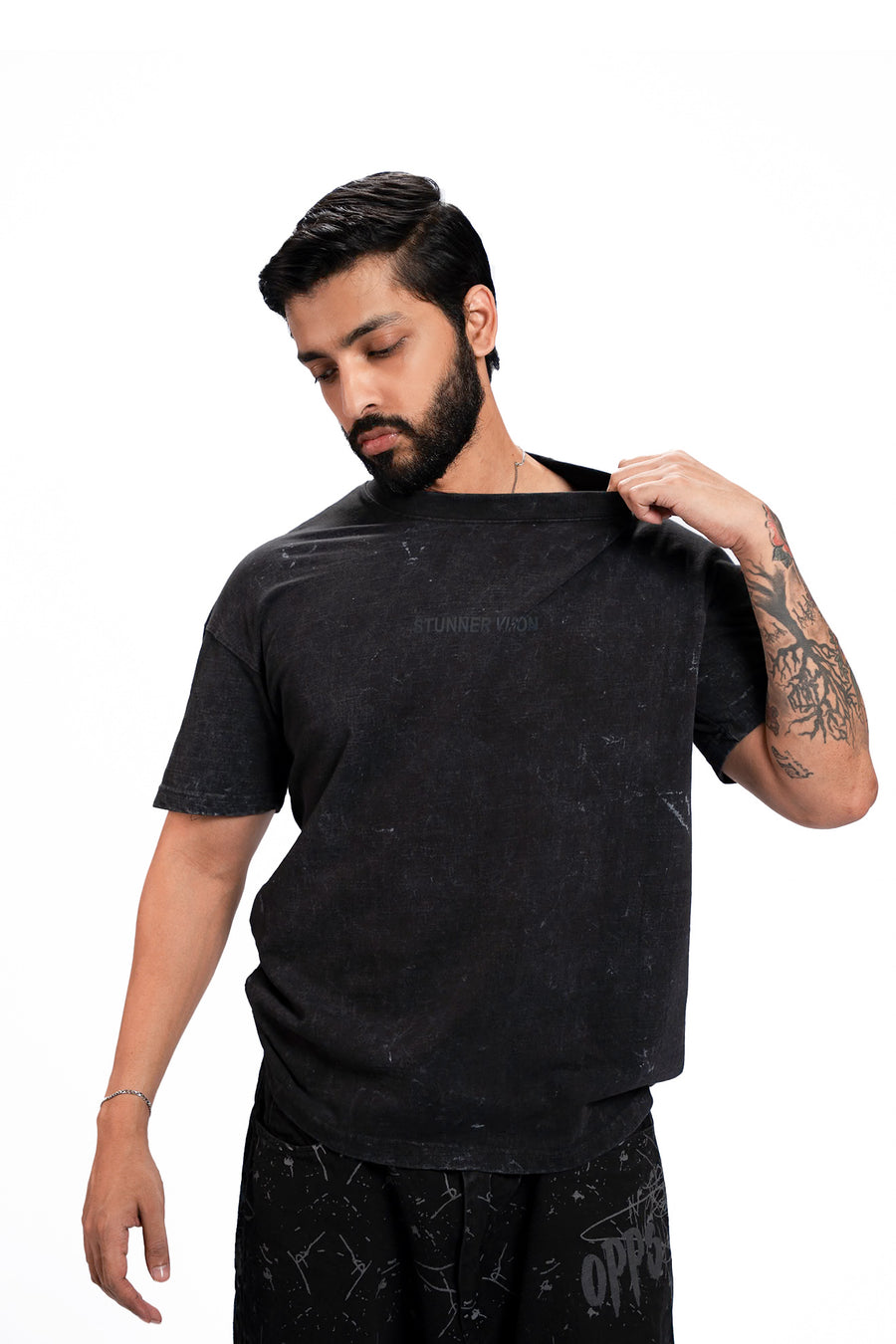 The Simple Chapter – Grey Acid Wash Tee