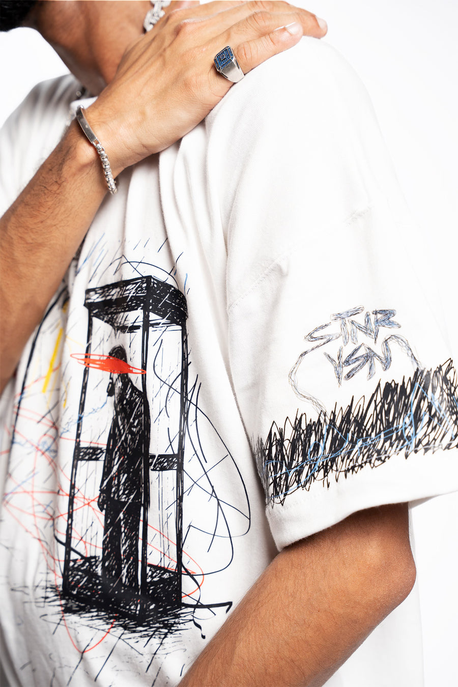 Midnight Booth – Oversized White Tee